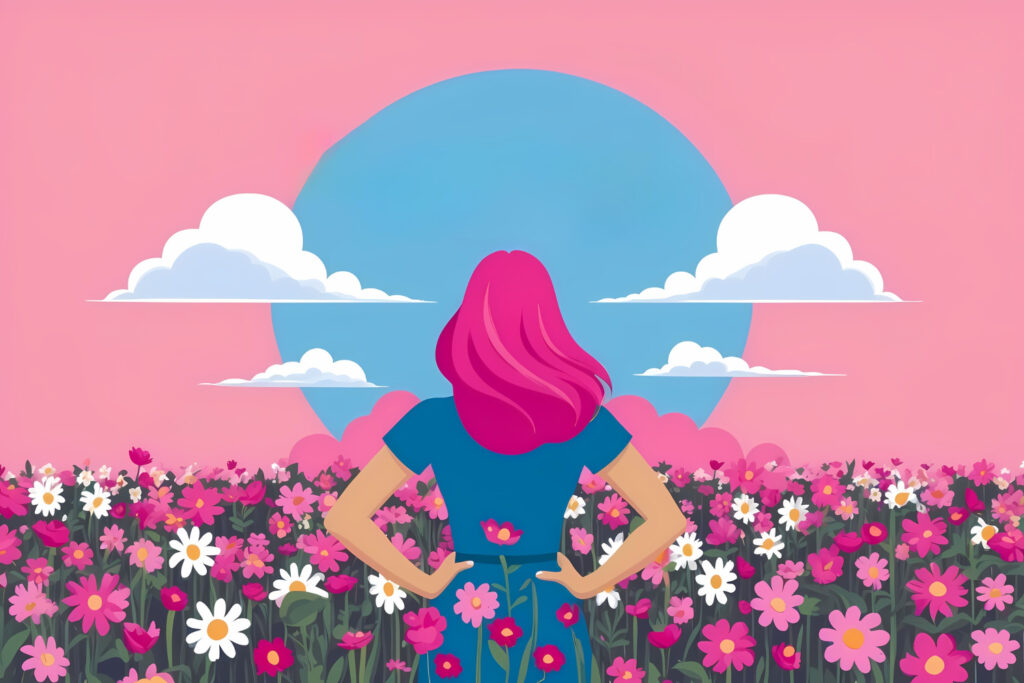 Humor positivo afeta alunos (flores)